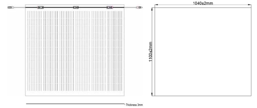 Module PV flexible à cellules monocristallines à haut rendement de 160 à 170 W (2) 3254